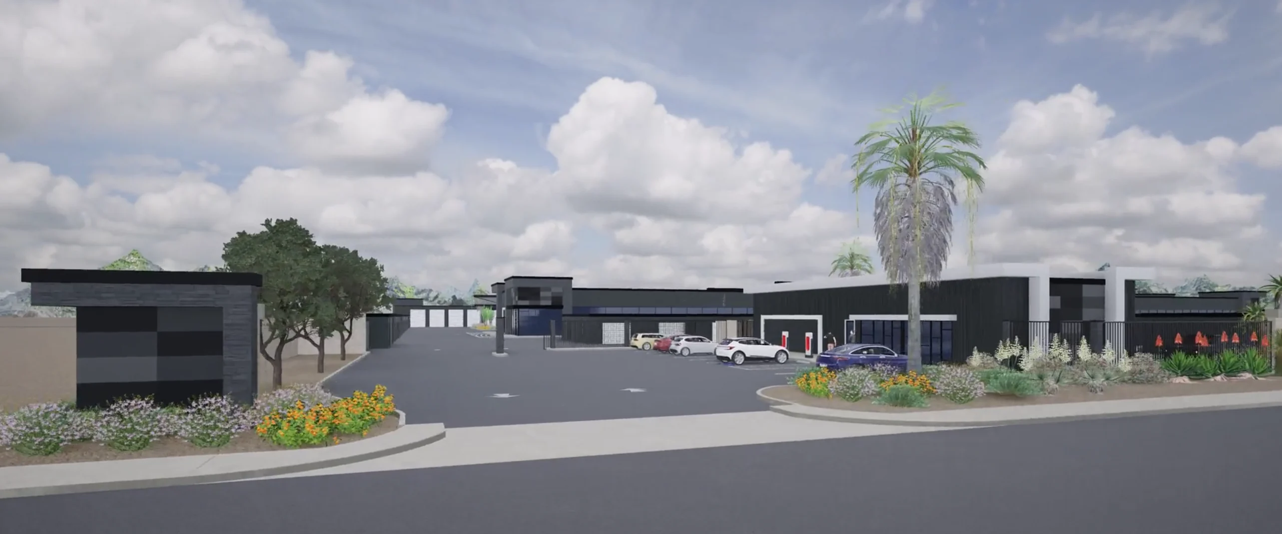 Conceptual rendering of the Victory Premier Storage entrance